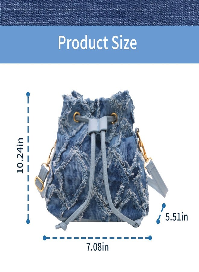 PASDUCHAS Denim Bags for Women 2025, Blue Jean Bucket Purses, Denim Handbag - Image 2